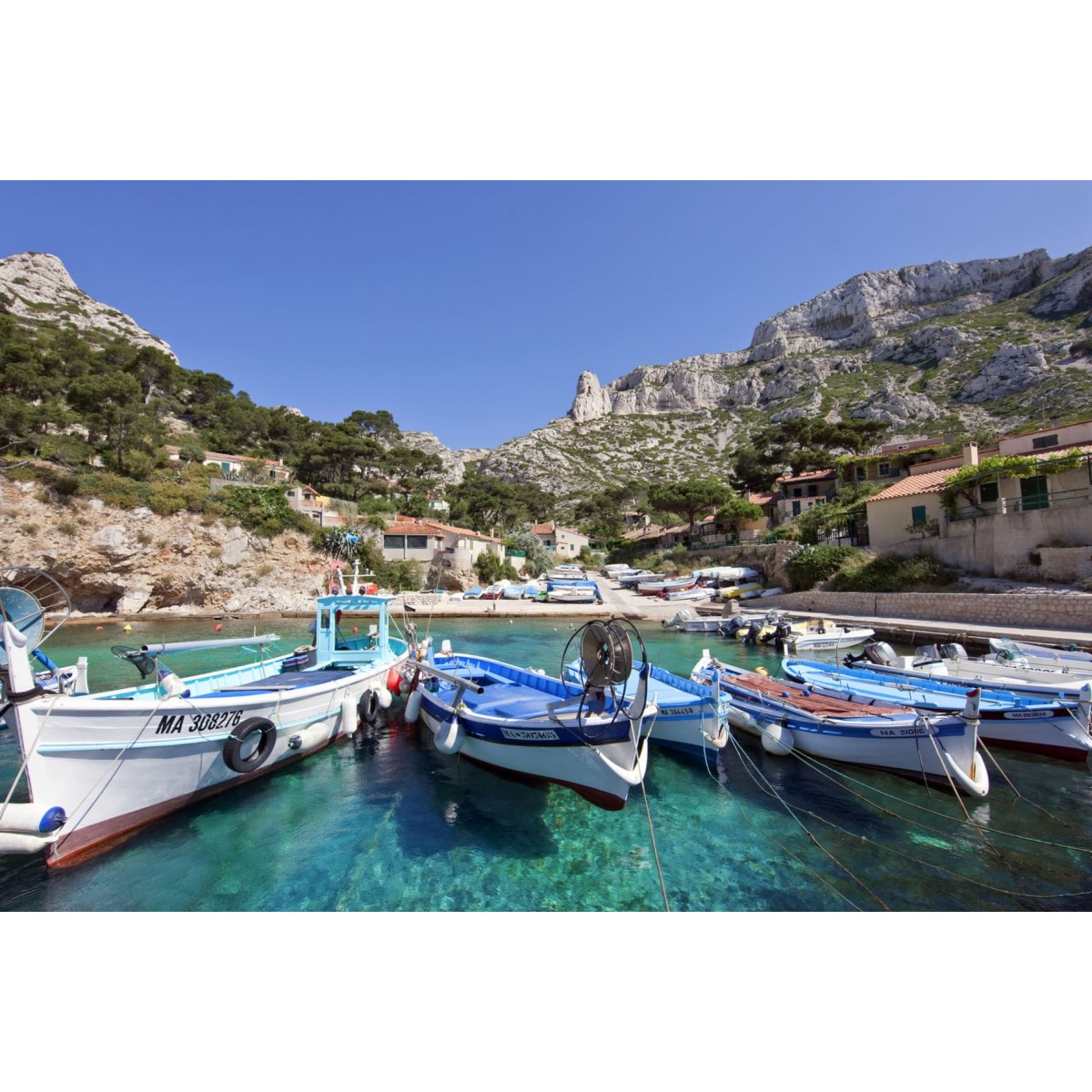 Tableau Mural Barques Méditerranée PORT tableau en verre synthétique, CEANOTHE