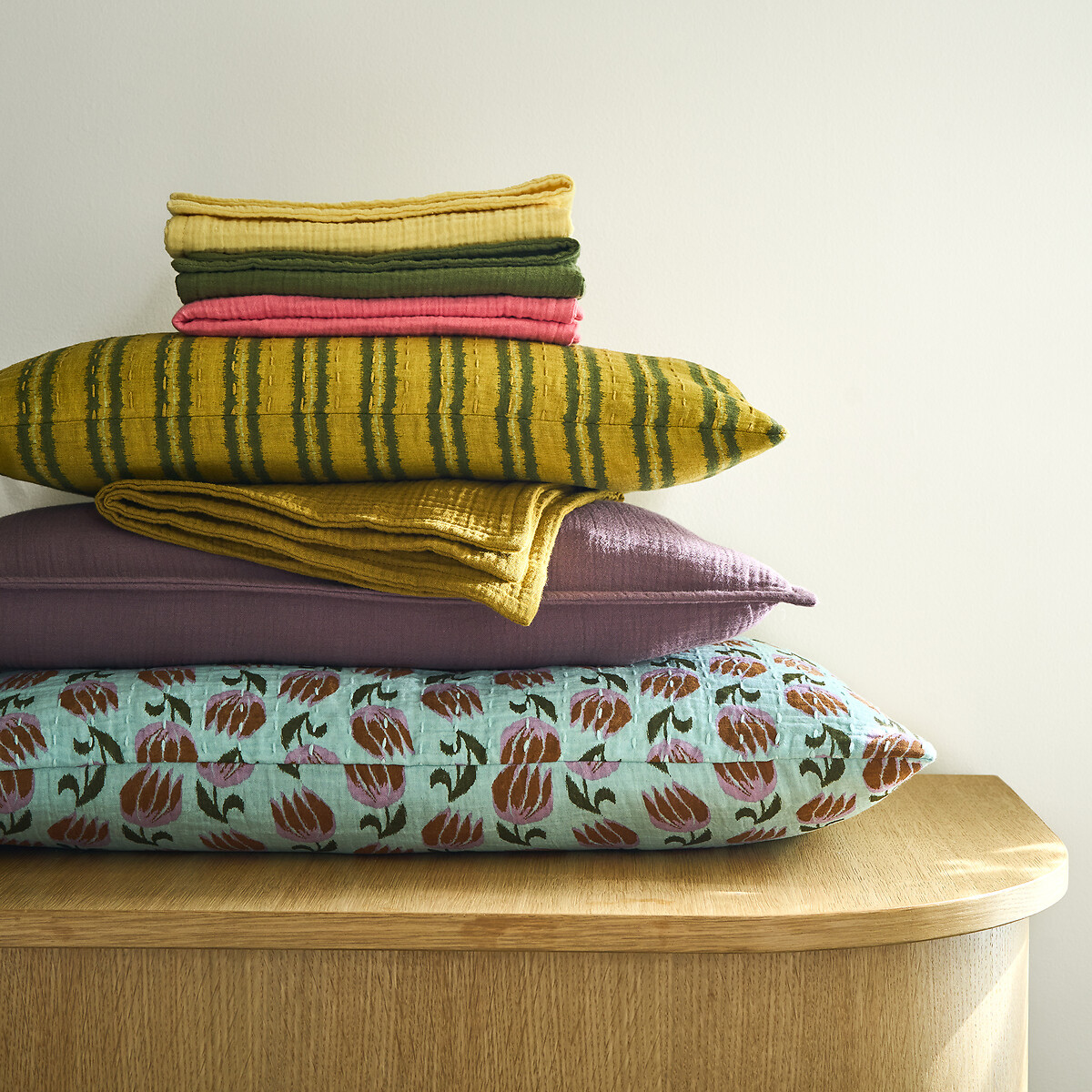Housse de coussin rectangulaire, en gaze de coton, imprimé Ikat, ASTI multicolore, LA REDOUTE INTERIEURS