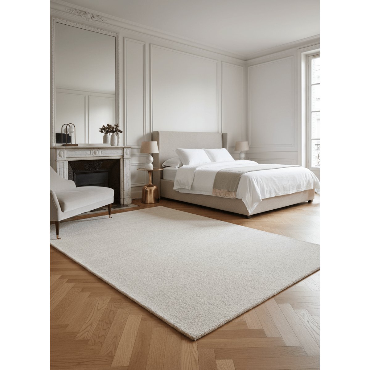 Tapis uni lavable en machine EVERYDAY blanc pur, AFK LIVING