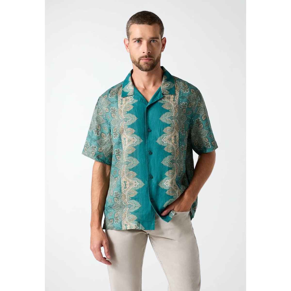 Chemise Imprimée vert multi, GUESS