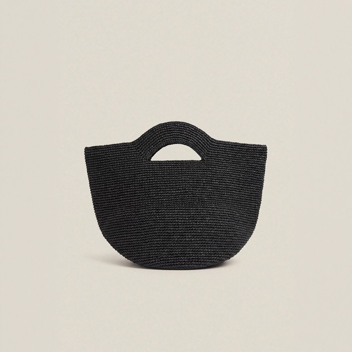 Sac demi-lune tressé FEDOR noir, BENOA