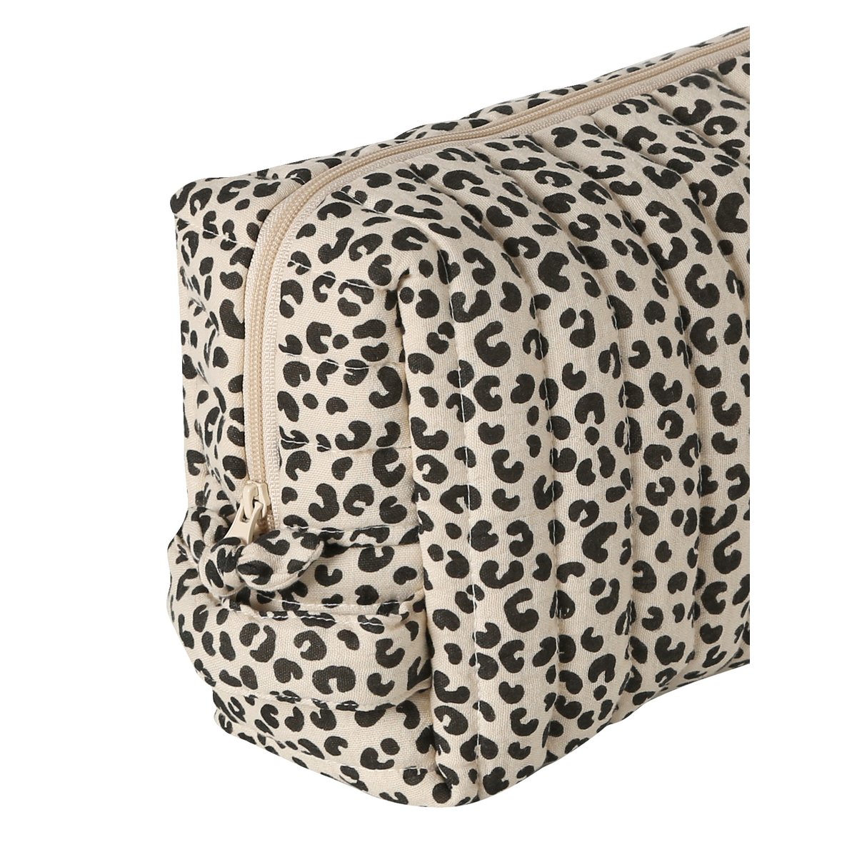 Trousse toilette Mama gaze coton beige imprimé, VERTBAUDET
