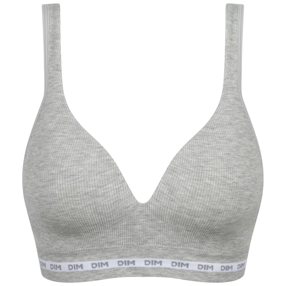 Soutien-gorge côtelé sans couture Icons Seamless gris chiné, DIM