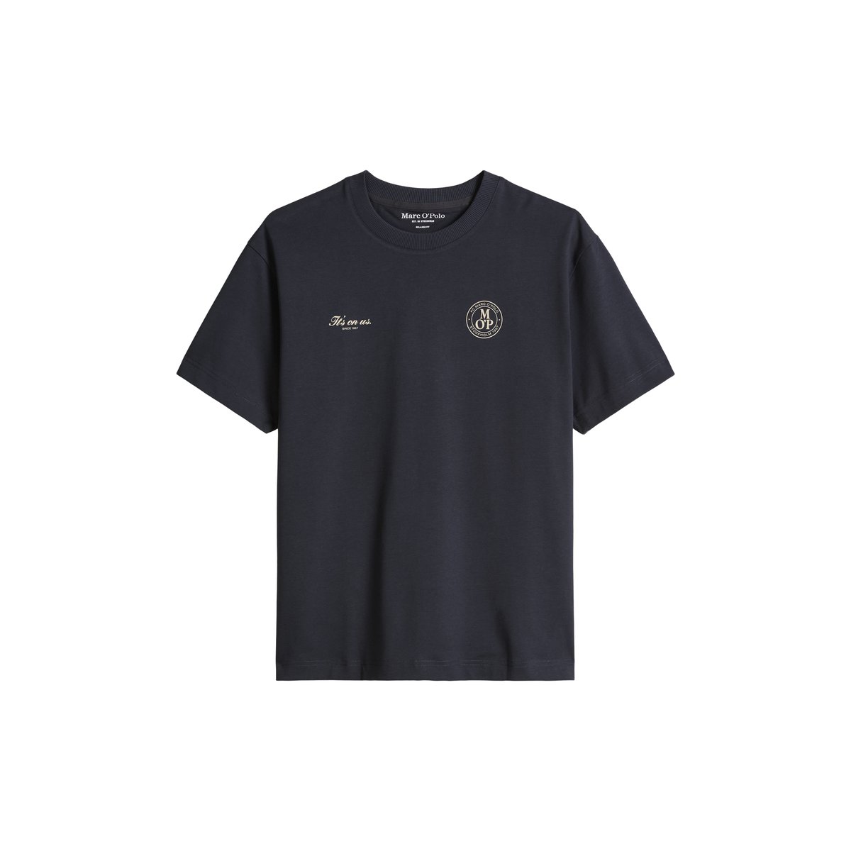 MOP Club '67 Football T-shirt, jersey lourd, oversize avec motif de football au dos bleu foncé, MARC O'POLO