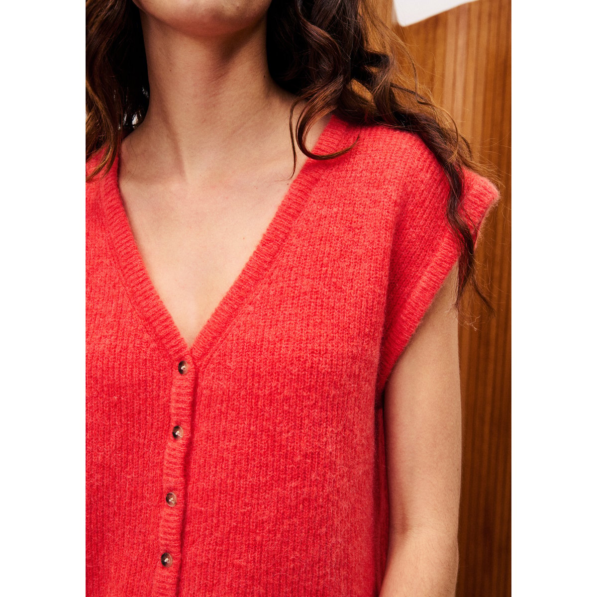 Cardigan en mohair KUKICHA rouge, FRNCH
