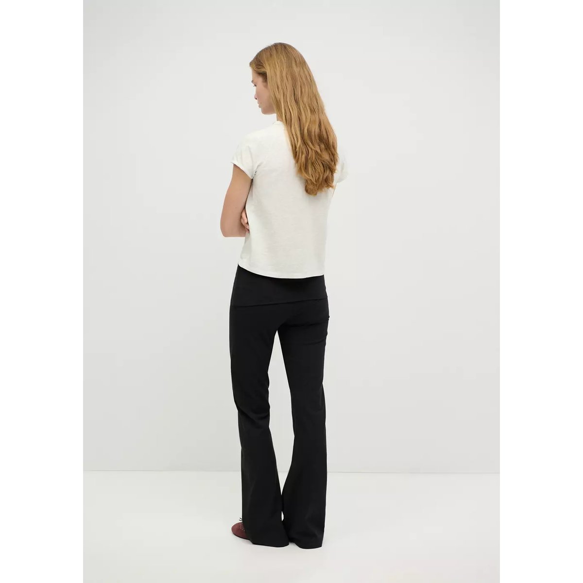 Leggings taille retournée noir, MANGO TEEN