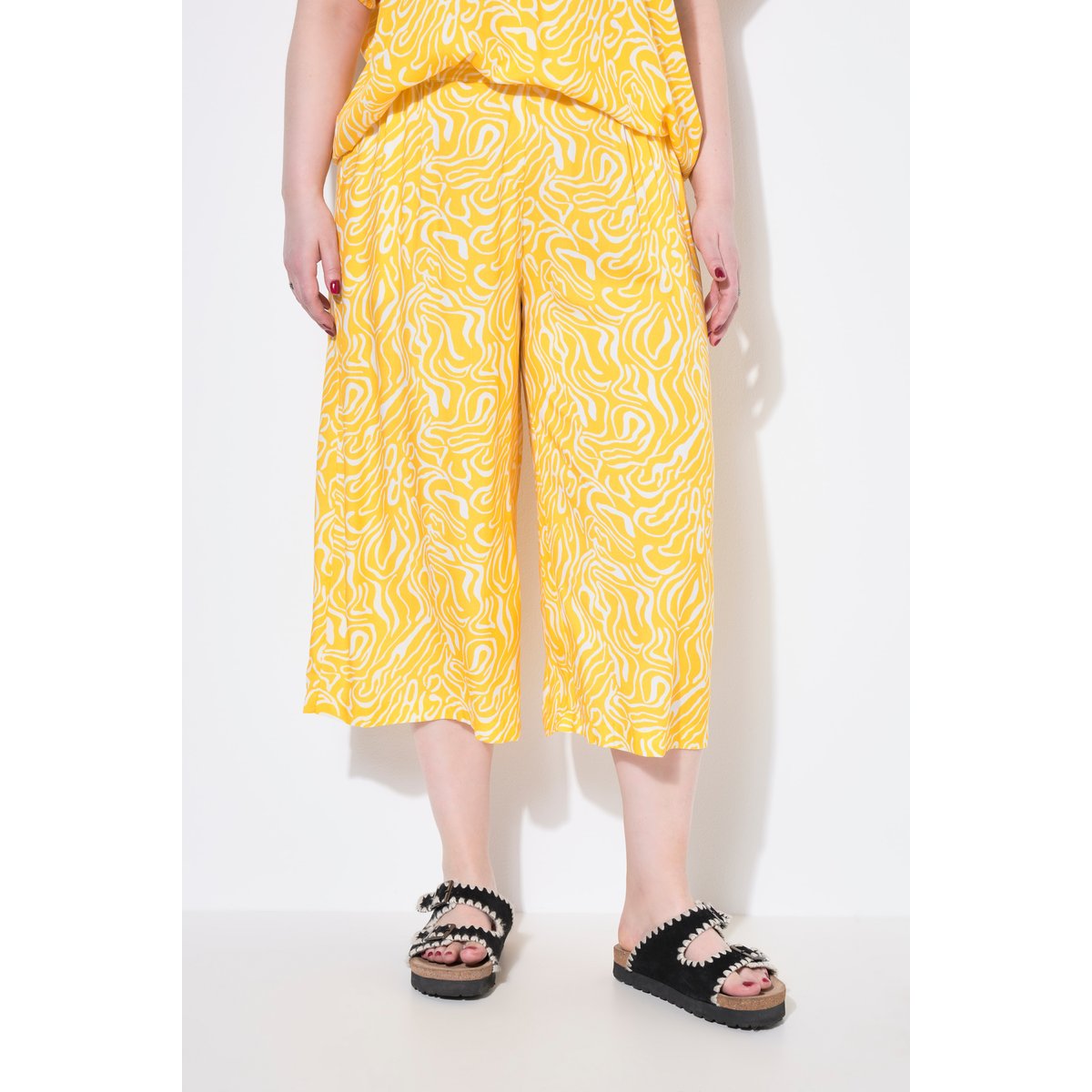 Jupe-culotte coupe Wide Legs, imprimé vagues mangue, STUDIO UNTOLD