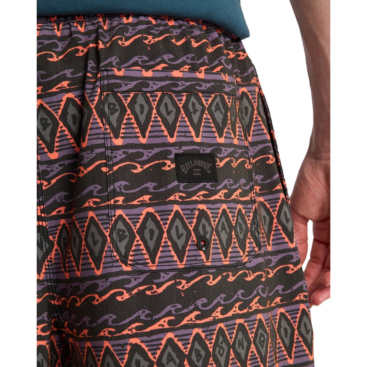 Short de bain WASTED TIMES LAYBACK bleu black print, BILLABONG