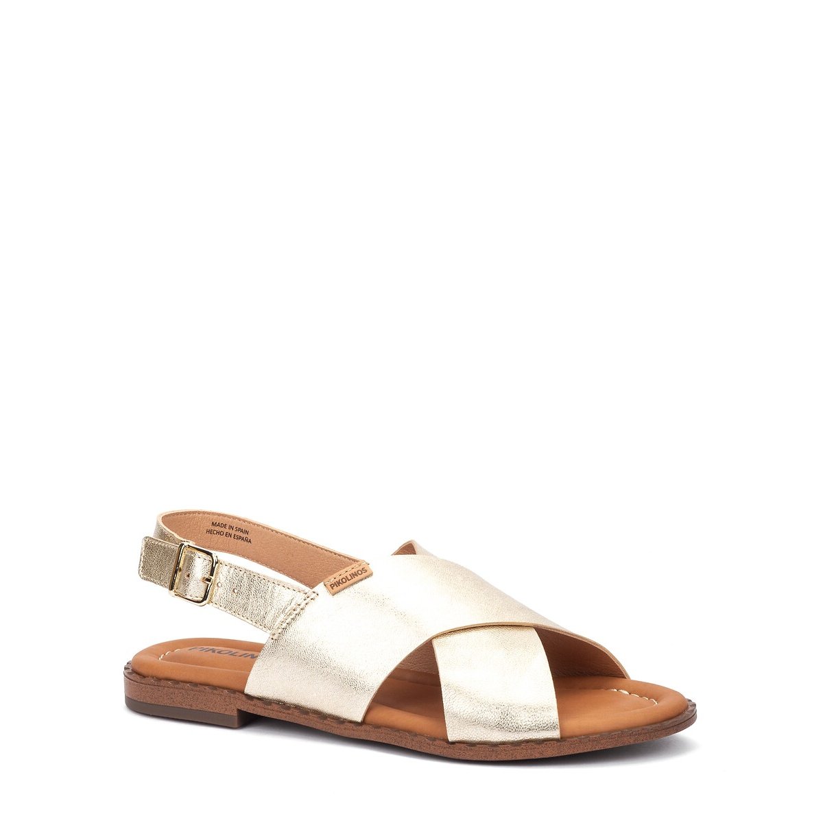 Sandales plates en cuir Algar platine, PIKOLINOS