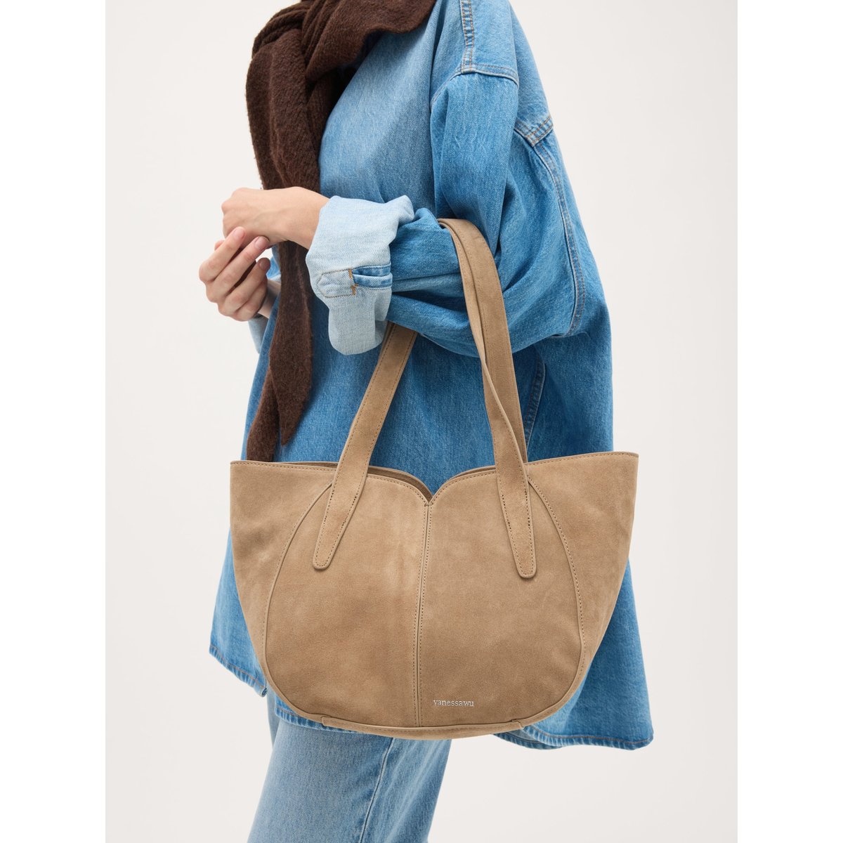 Sac avec anses et bandoulière ALTAÏ taupe, VANESSA WU
