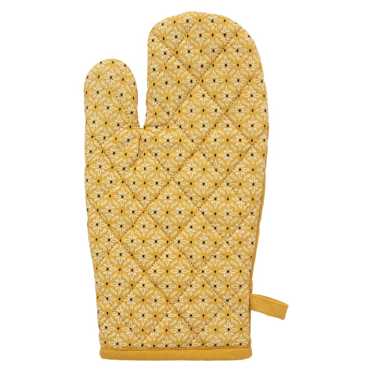 Ensemble gant et manique imprimés PATY ocre, ATMOSPHERA