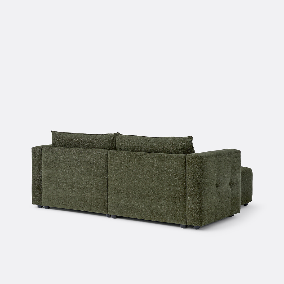 Canapé d'angle réversible, convertible, 3 places, en chenille chinée, MASI kaki, LA REDOUTE INTERIEURS