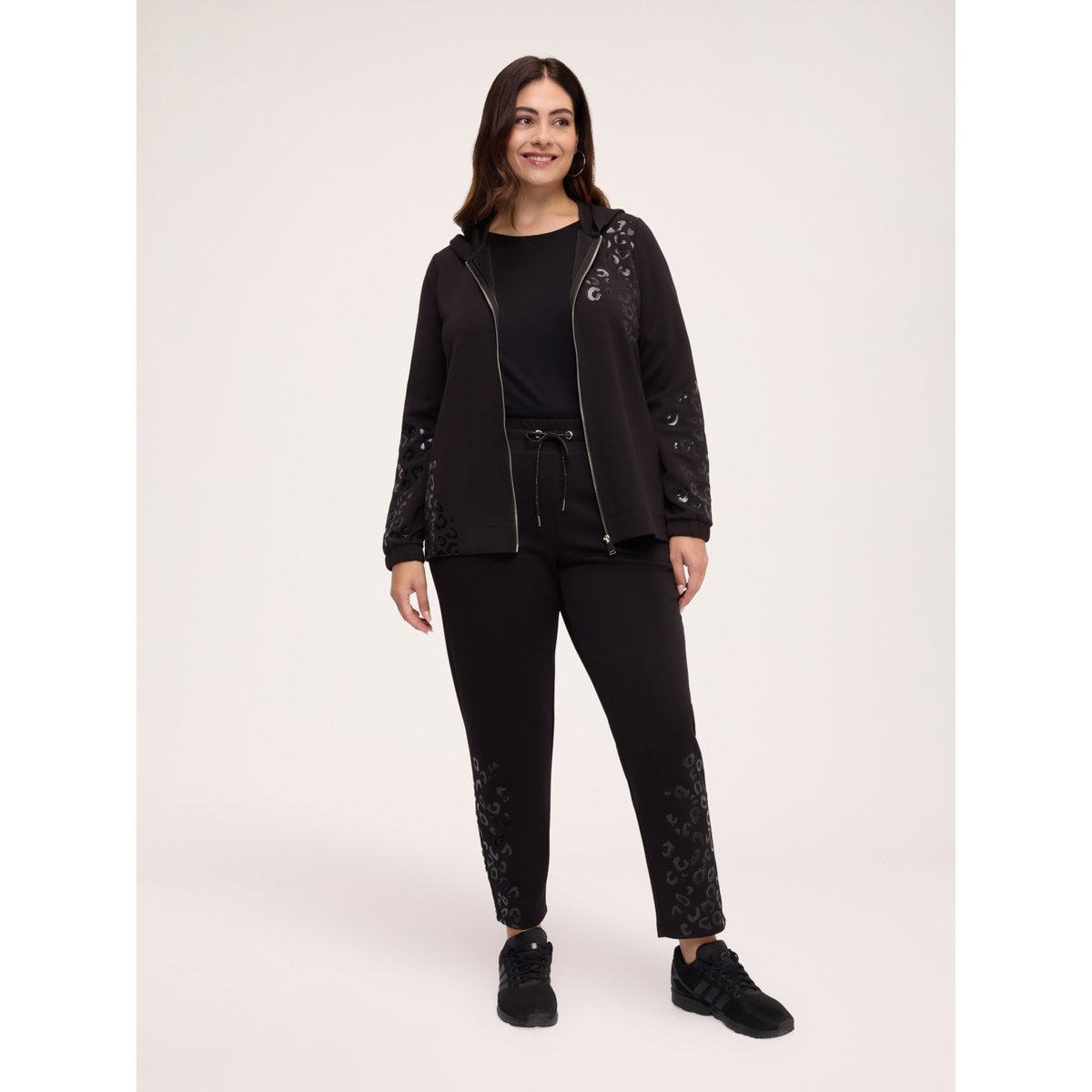 Jogger avec imprimé tacheté en relief noir, FIORELLA RUBINO