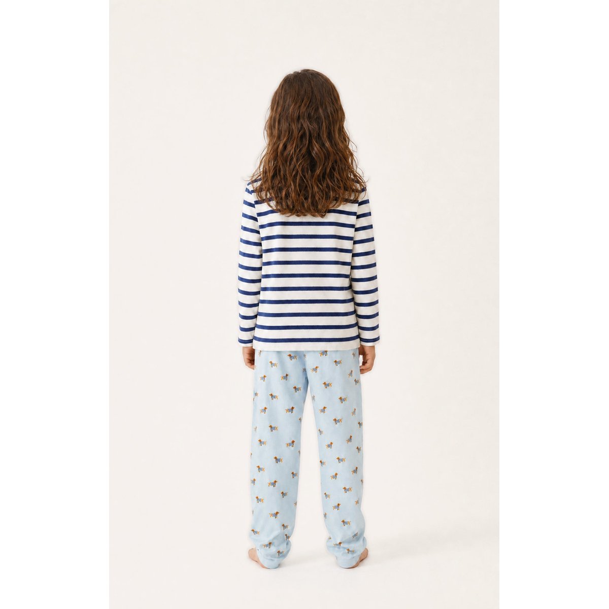 Pyjama enfant en jersey de coton imprimé Tobbie ciel, ARTHUR