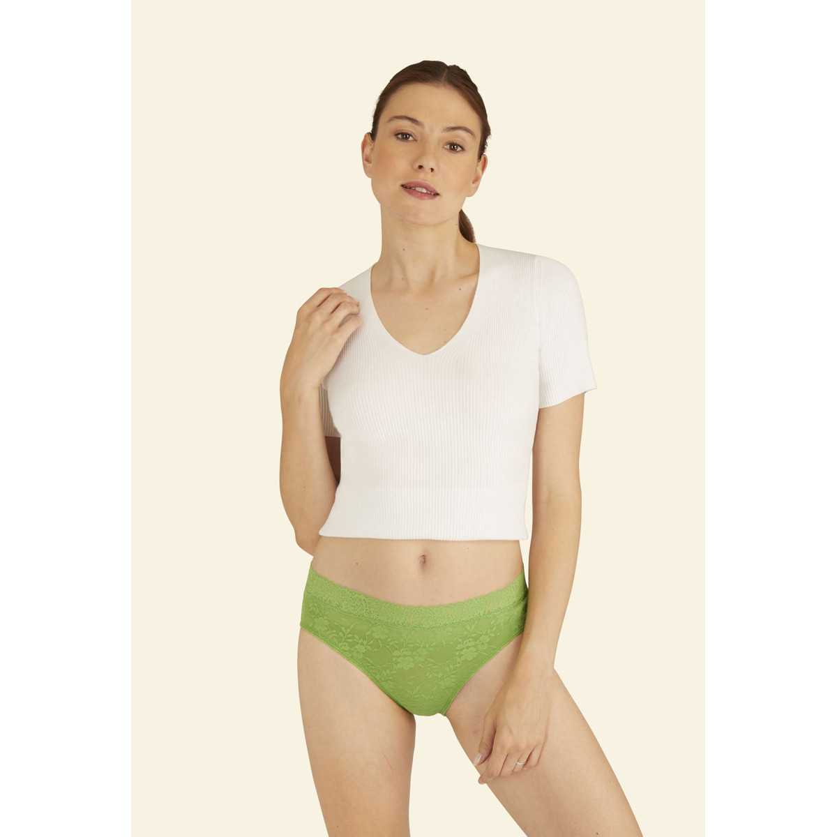 Lot de 2 slips DUO POP vert éclatant / blanc, WELL