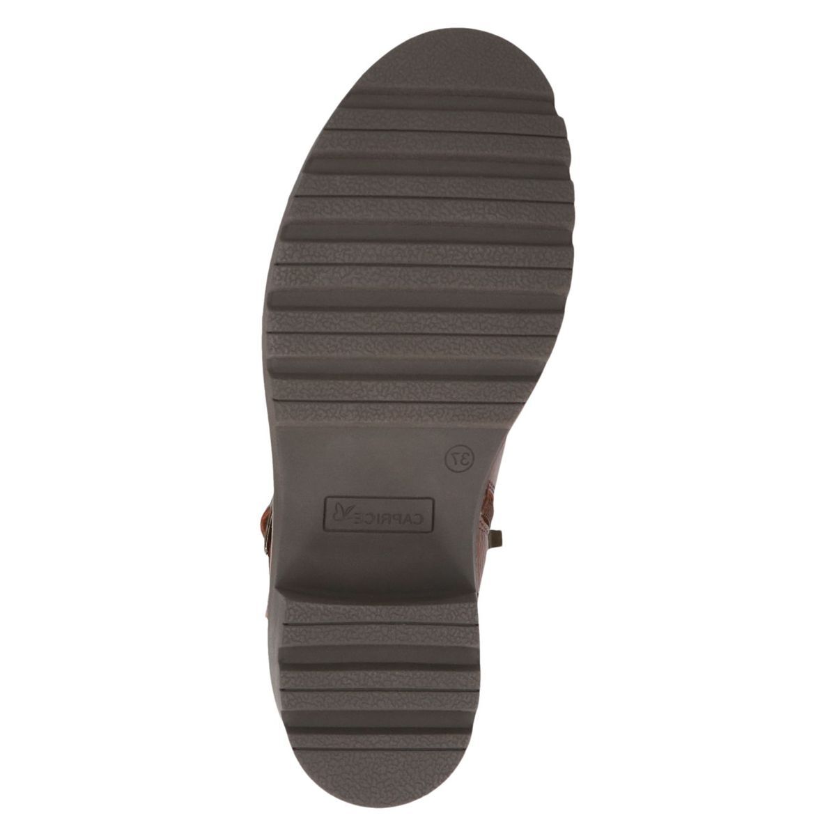Bottine en cuir marron mocca combiné, CAPRICE