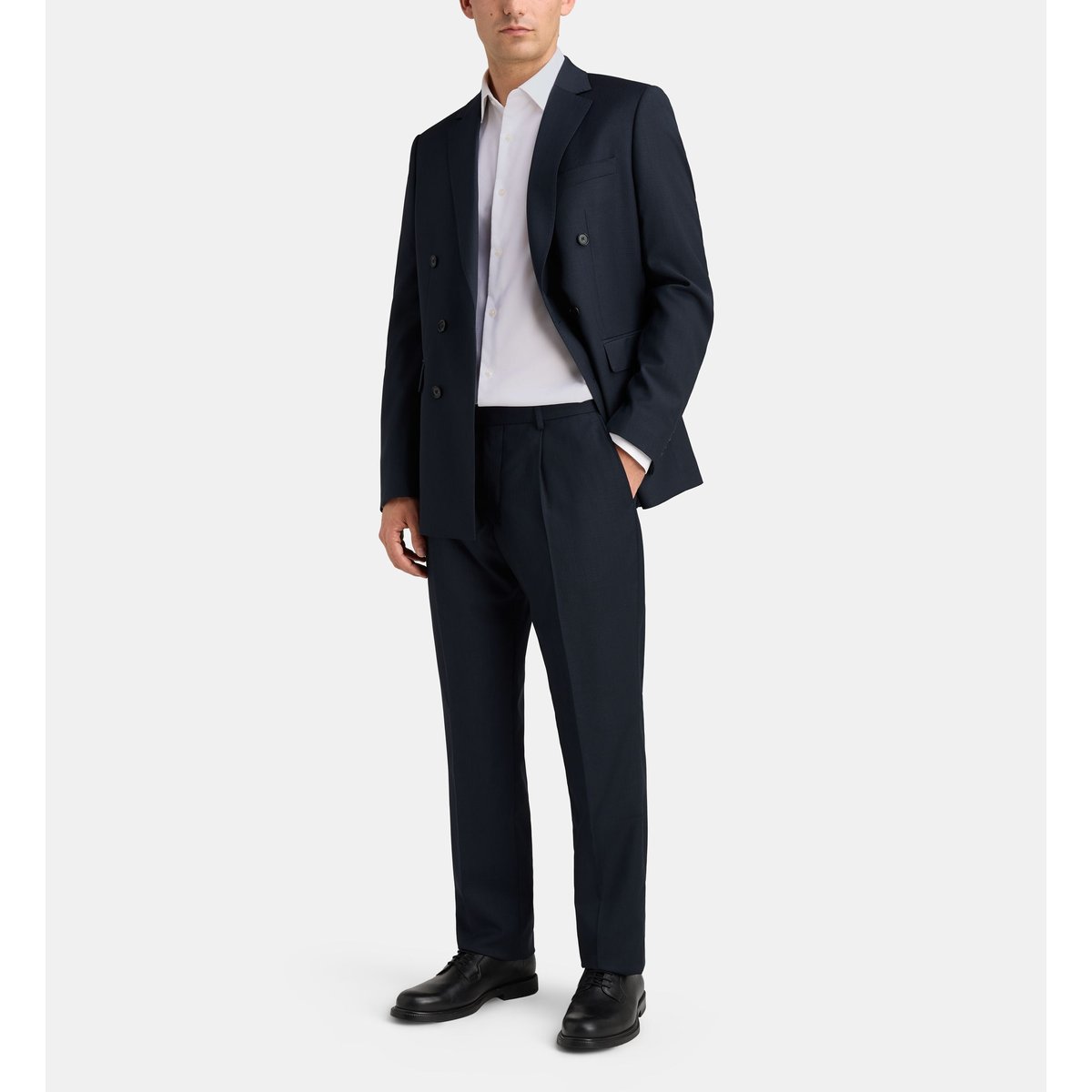 Veste de costume droite beni croisée laine italienne bleu marine, COMPTOIR GL