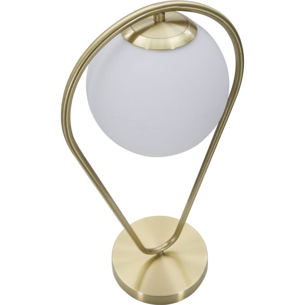 Lampe à poser en fer et verre globe GLAM doré et blanc, RECOLLECTION