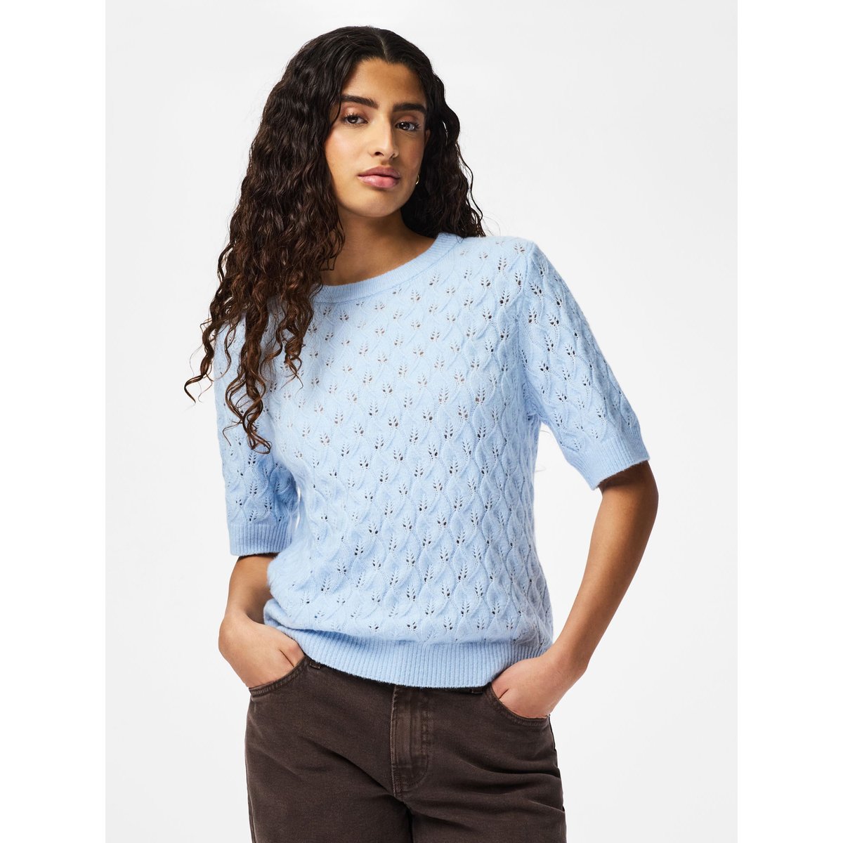 Top En Maille cashmere blue, PIECES