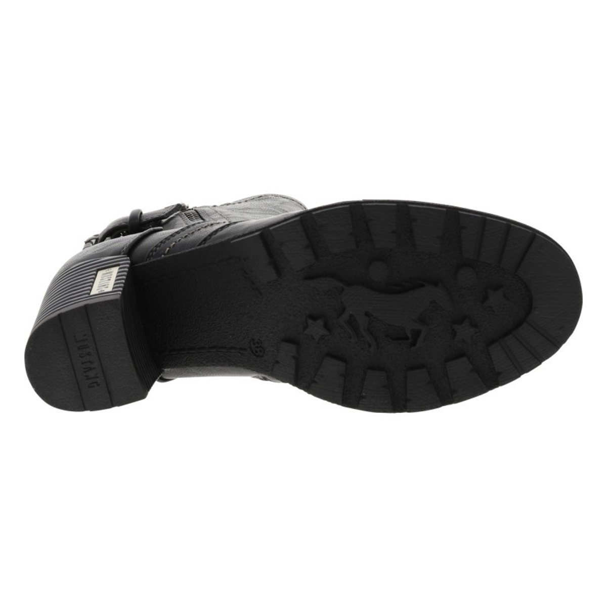 Boots noires à talon décroché haut avec un zip côté intérieur noires, MUSTANG