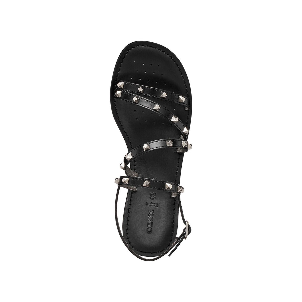 Sandali piatti in pelle Maddalusia nero , GEOX