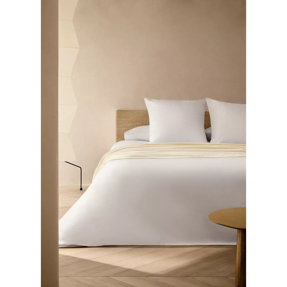 Housse de couette coton satin 600 fils lit 200 cm blanc, MANGO HOME