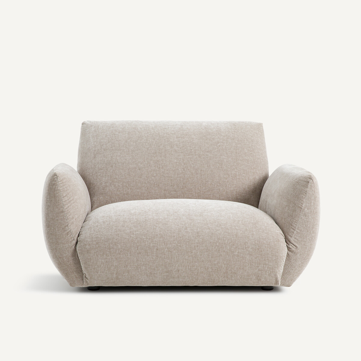 Sessel aus Chenille-Samt, Spogano hellgrau, AM.PM