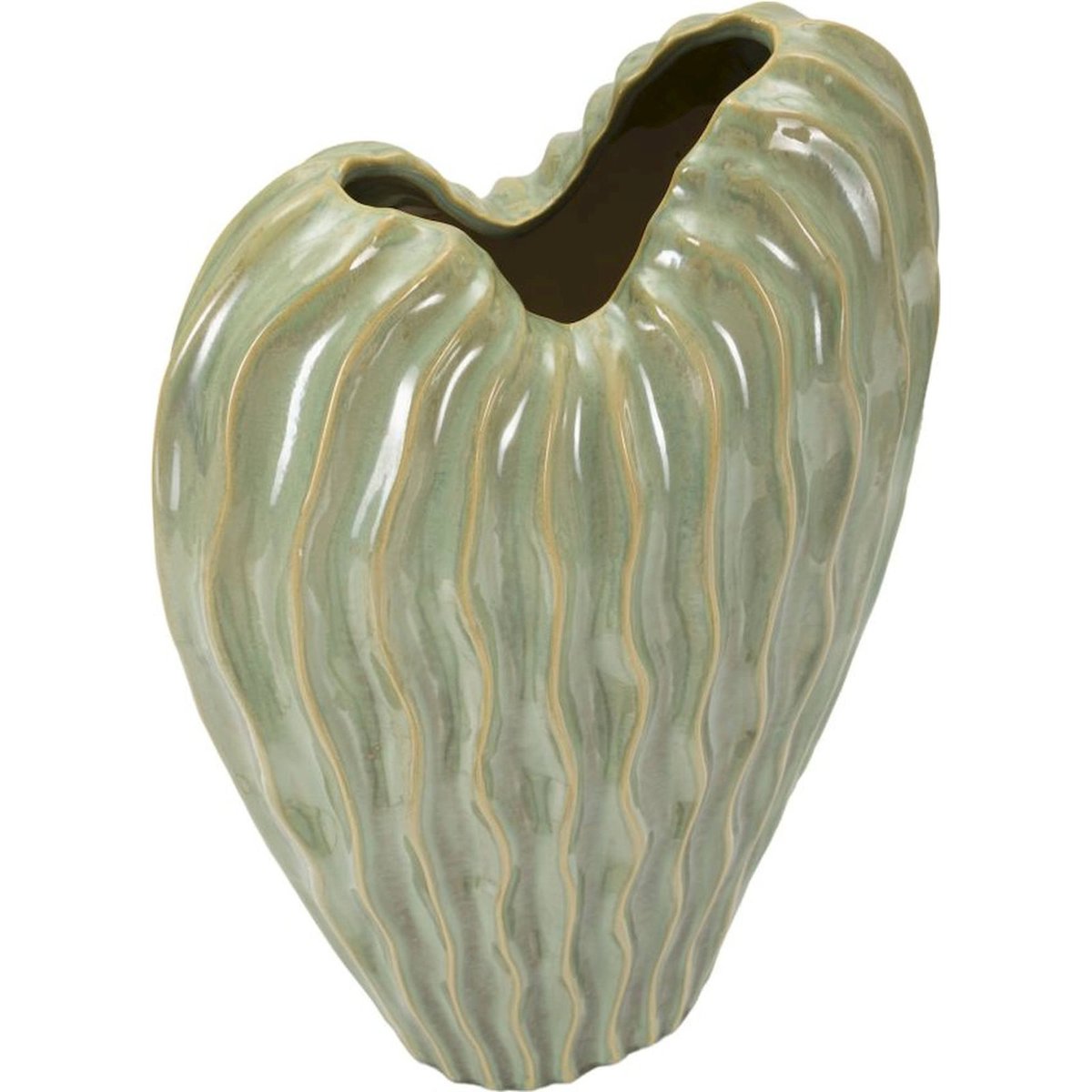 Vase en céramique à relief ondulé MODERN vert, RECOLLECTION