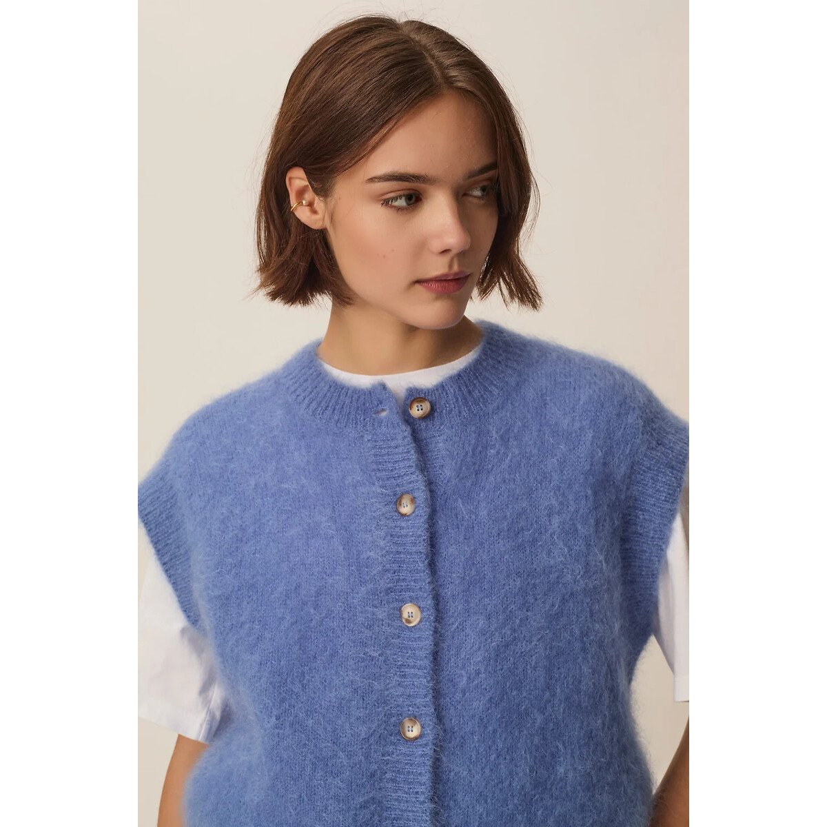 Camisola sem mangas e com gola redonda, ALIBABA azul, DES PETITS HAUTS