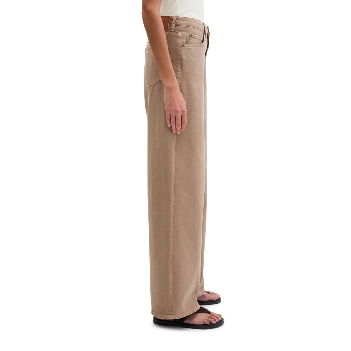 Jeans modèle Tolva large en coton organique mélangé stretch marron, MARC O'POLO