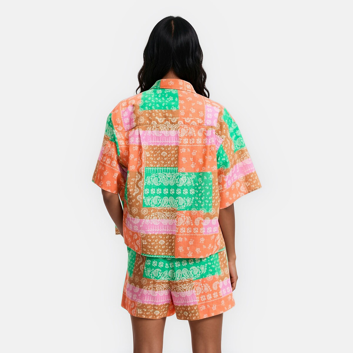 Chemise manches courtes imprimé cachemire imprimé multicolore, LA REDOUTE COLLECTIONS