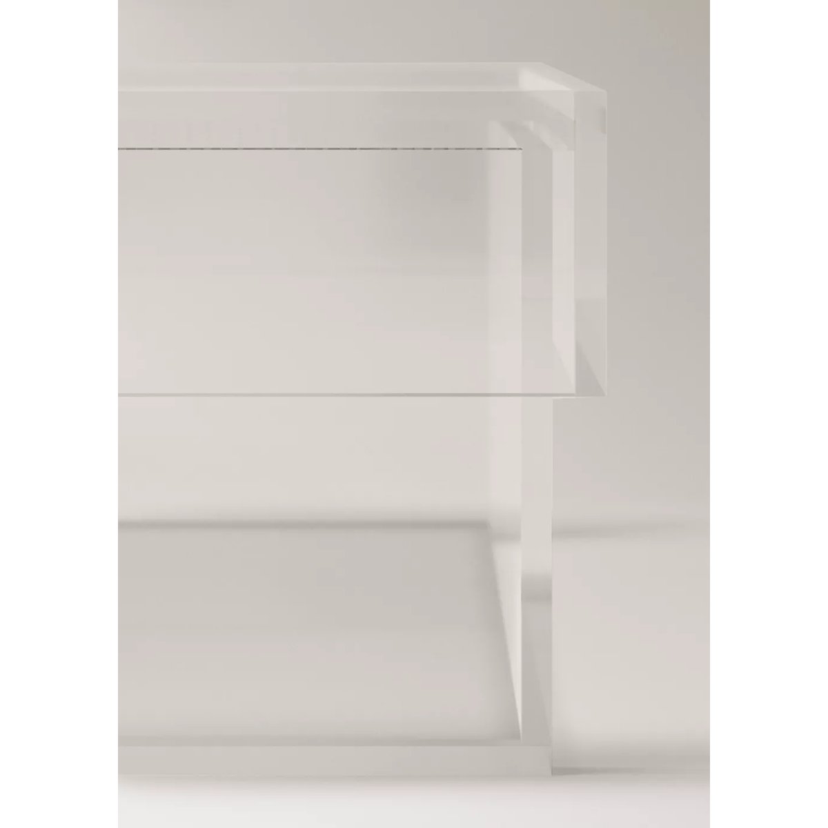 Boîte de salle de bain moyenne en acrylique gris glacé, MANGO HOME