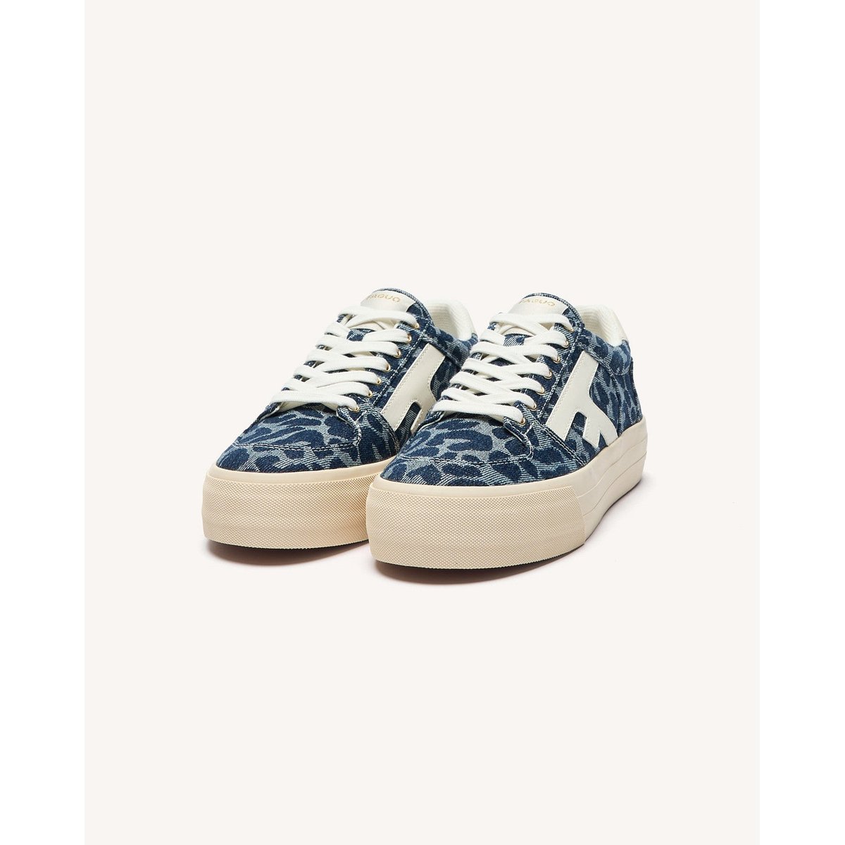Tennis basses tissu WALNUT PLATFORM bleu jean, FAGUO