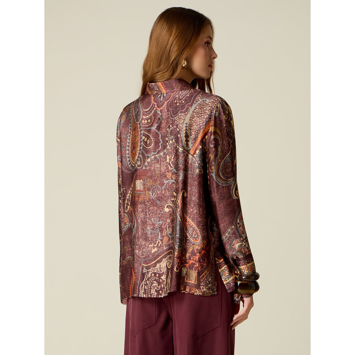 Chemise fantaisie burgundy, OLTRE