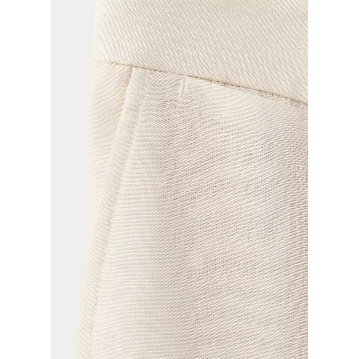Pantalon regular fit en mélange de lyocell et lin ivoire, MANGO MAN