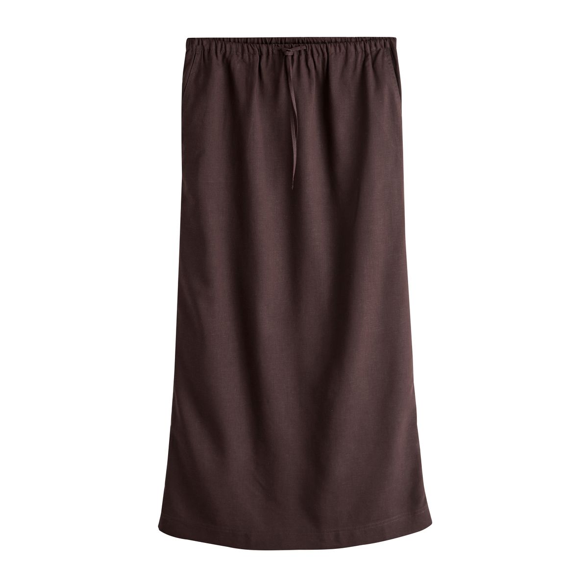Jupe mi-longue contenant du lin, lot de 2 chocolat/neutre, NEXT