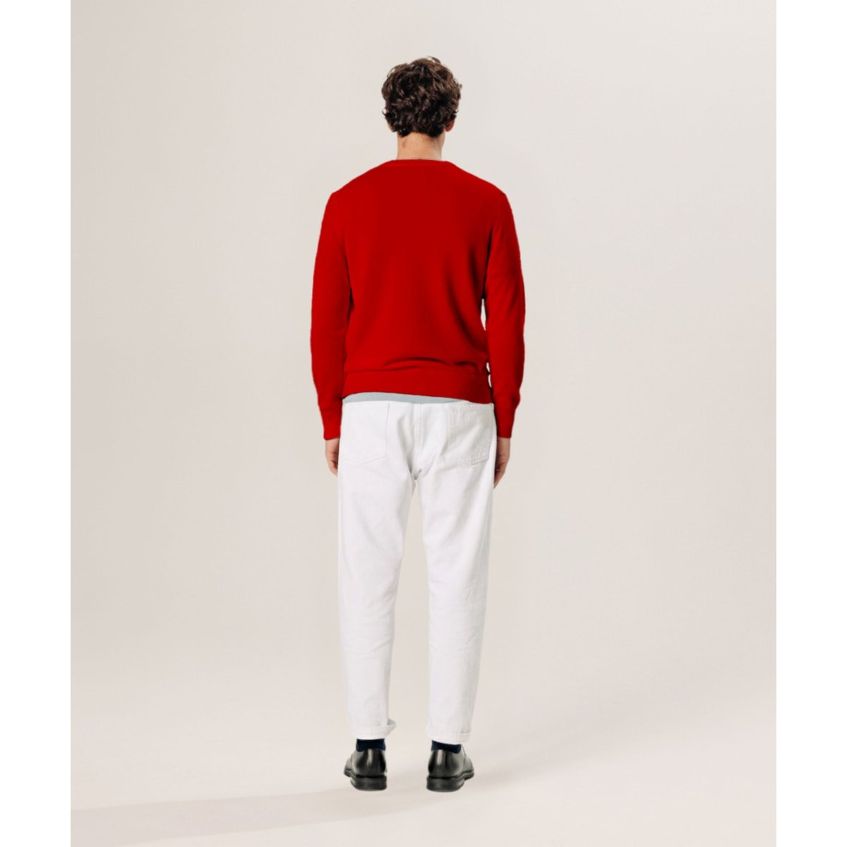 Pull col rond en laine mérinos rouge, RODIER