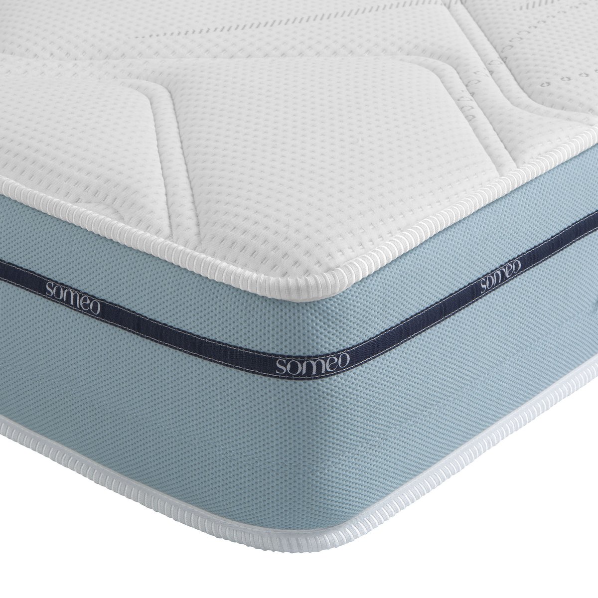 Ensemble matelas mémoire de forme, sommier, pieds, couette et oreiller Songe 500 blanc, SOMEO