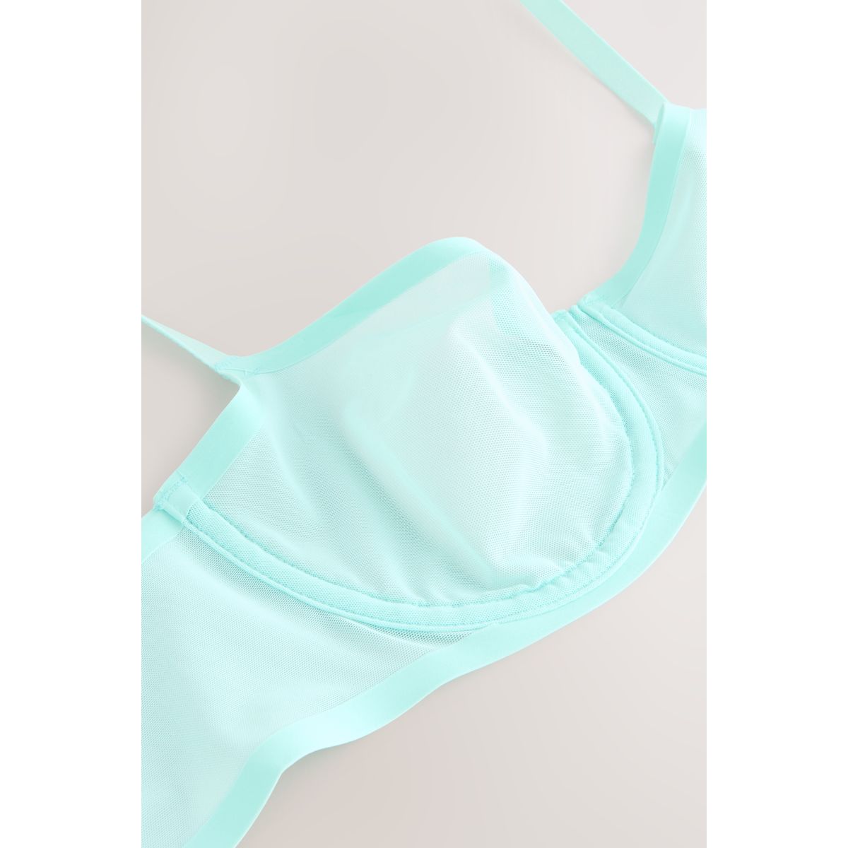 Soutien-gorge à balconnet en mesh contrecollé turquoise, NEXT