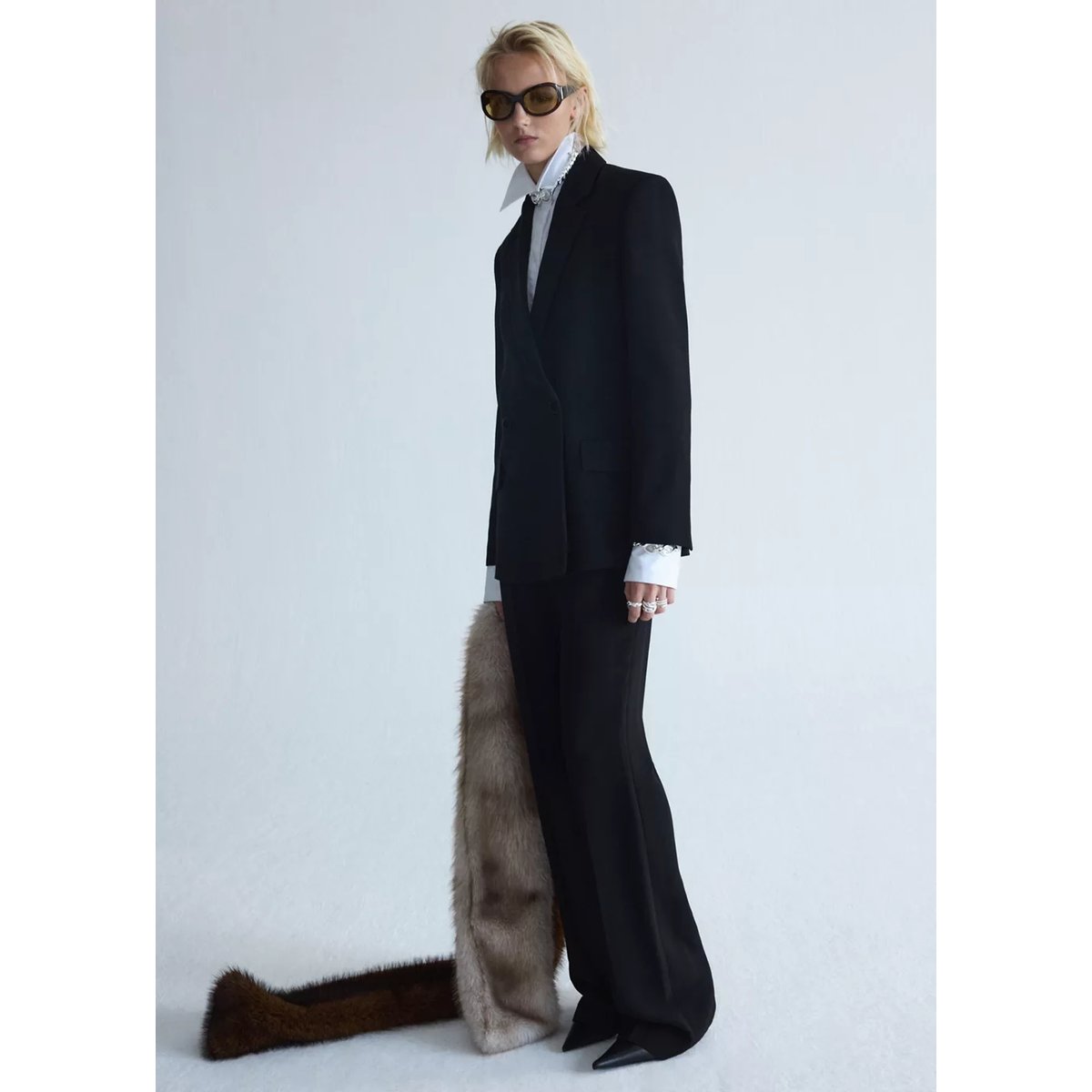 Pantalon droit costume noir, MANGO