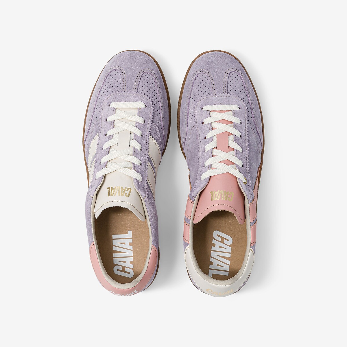 Baskets en cuir lilas, CAVAL
