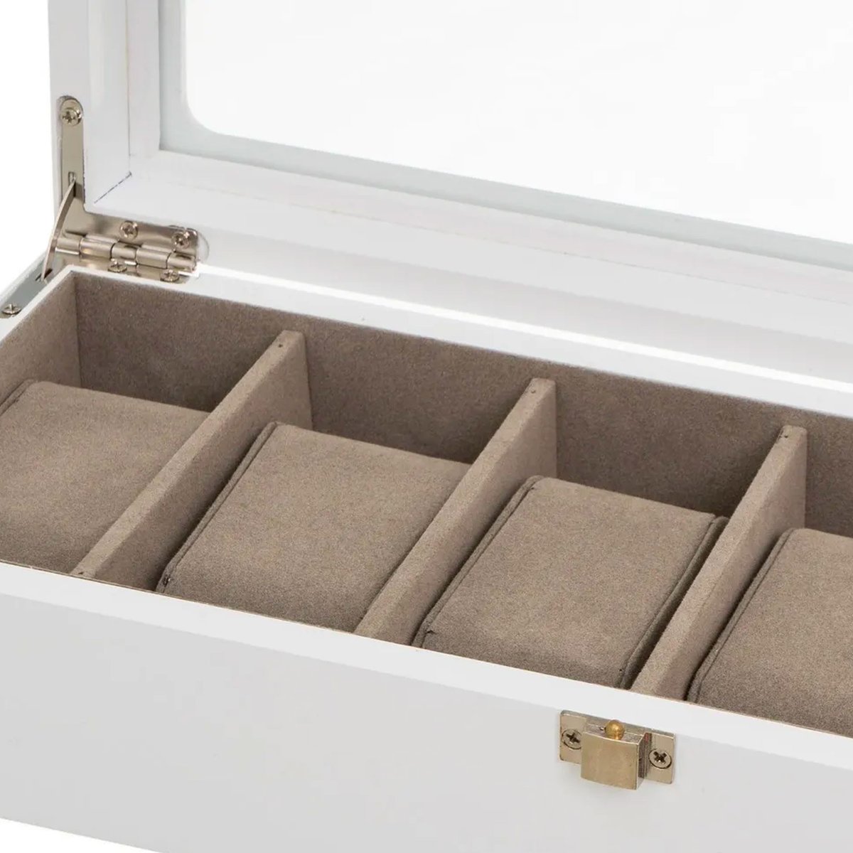 Coffret de rangement pour 6 montres en bois blanc 33x13x8cm blanc, WADIGA