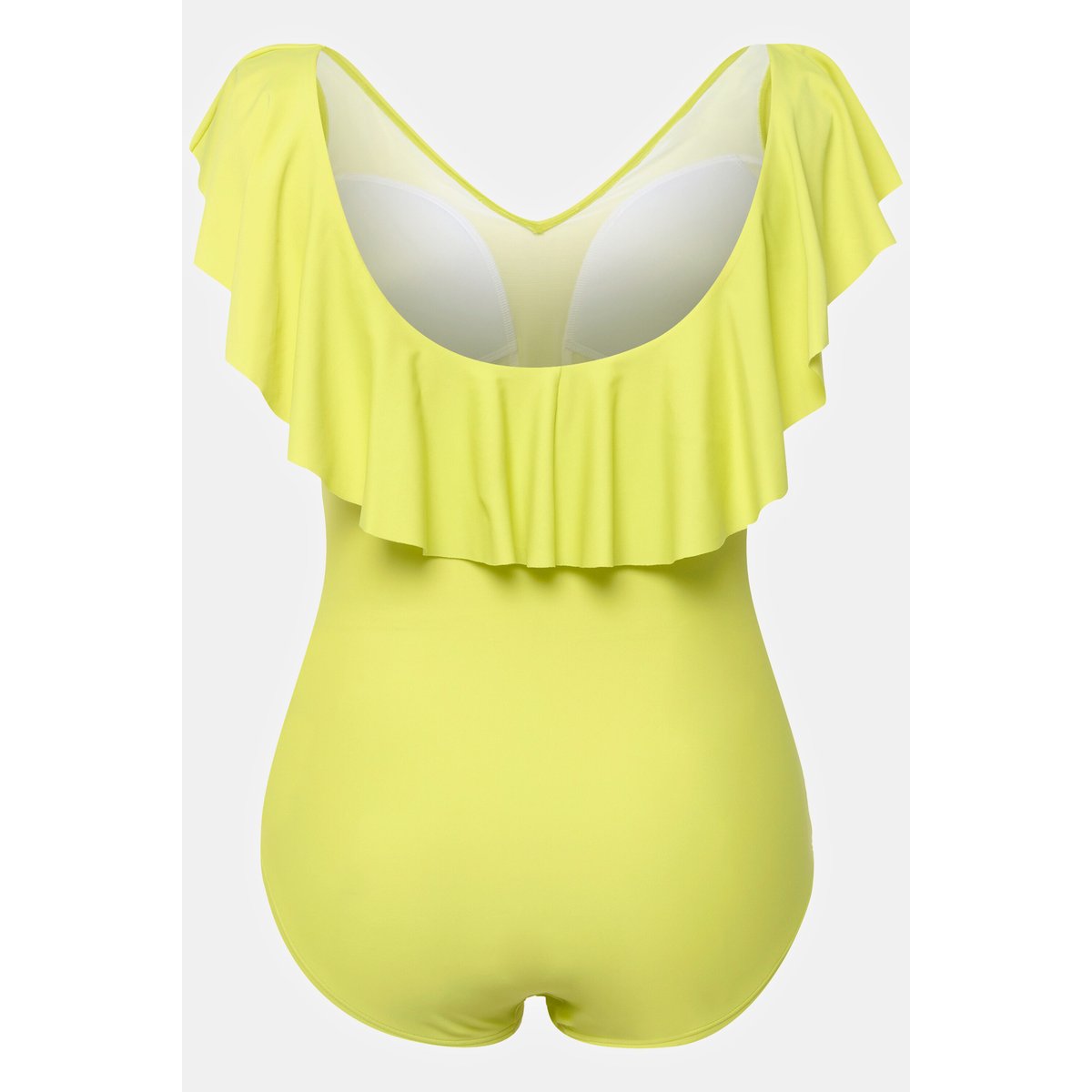 Maillot de bain une pièce à volant jaune fluo, ULLA POPKEN