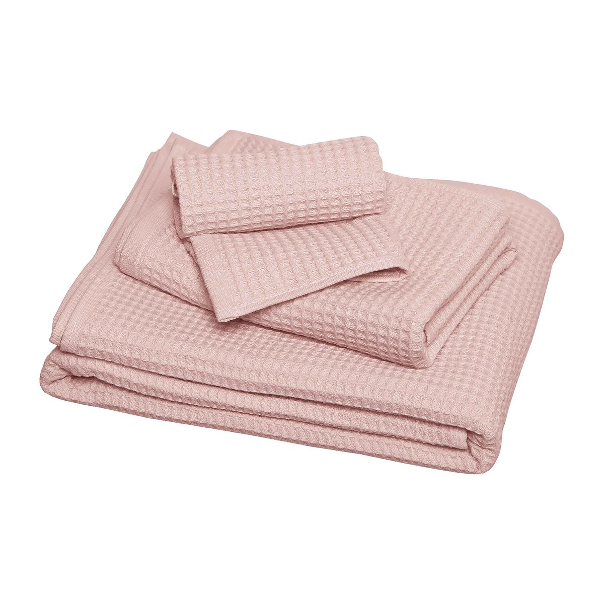 Serviette de toilette en coton bio, ESPRIT NID D'ABEILLE nude, BLANC CERISE