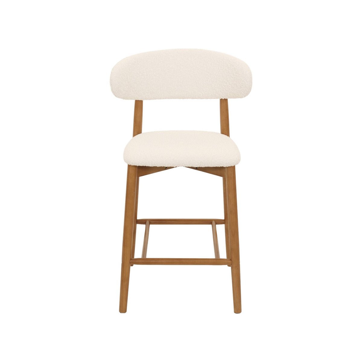 Tabouret de bar bois d'hévéa et tissu bouclette (lot de 2)  PAOLA noir, SWEEEK