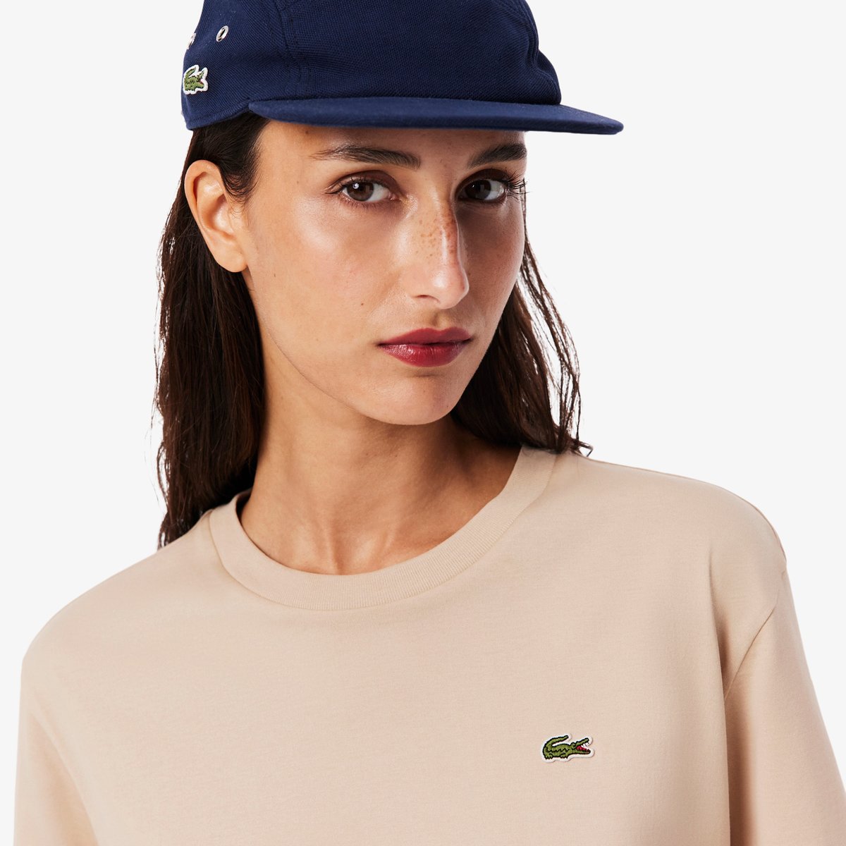 T-shirt relaxed fit coton doux beige-x6f, LACOSTE