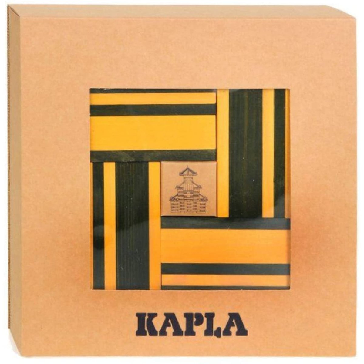 Coffret Kapla 40 planchettes avec livre vert et jaune, KAPLA