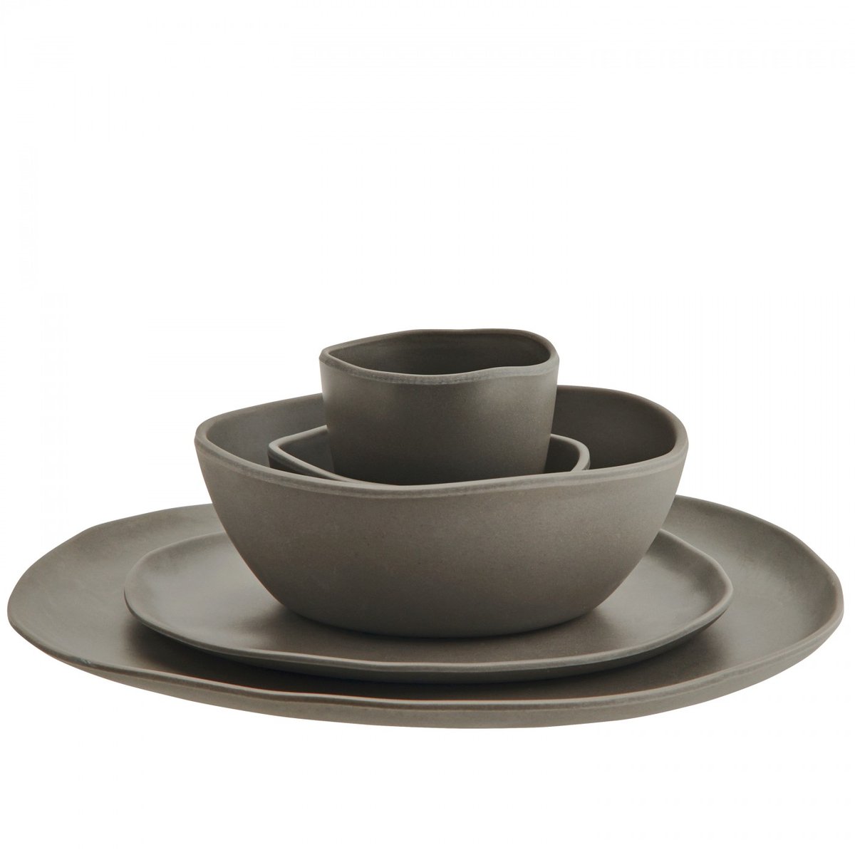 Bol en melamine dia 16 cm gris, MADAM STOLTZ