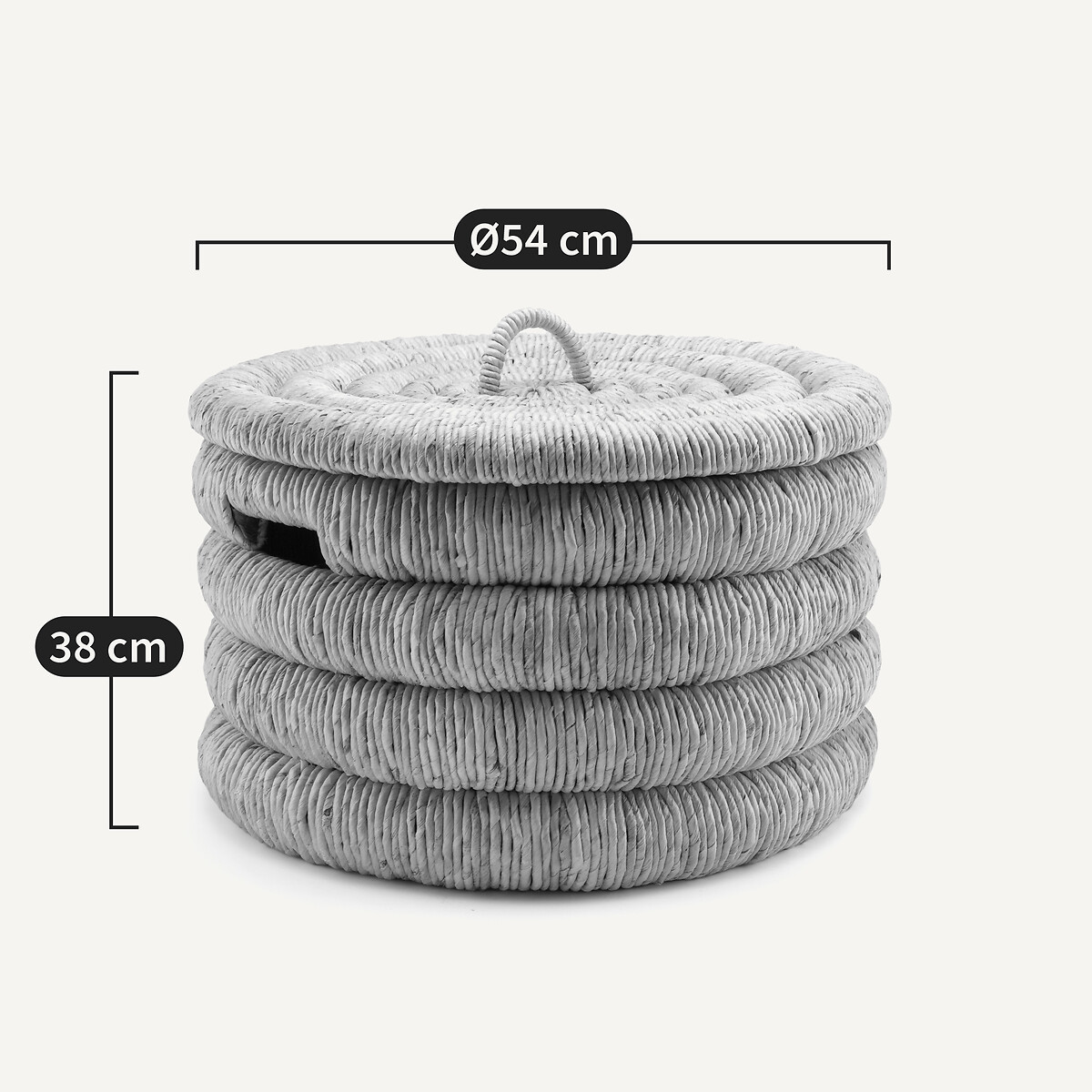 Marilo Round Braided Banana Bark Basket with Lid natural, AM.PM