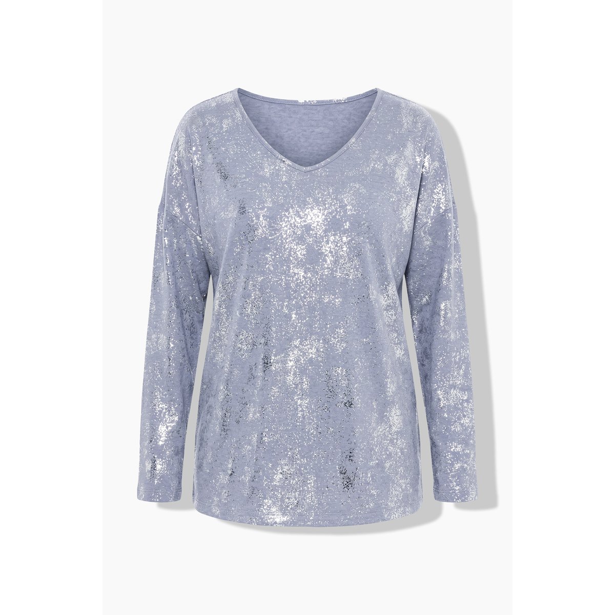 T-shirt imprimé argenté gris chiné, ULLA POPKEN